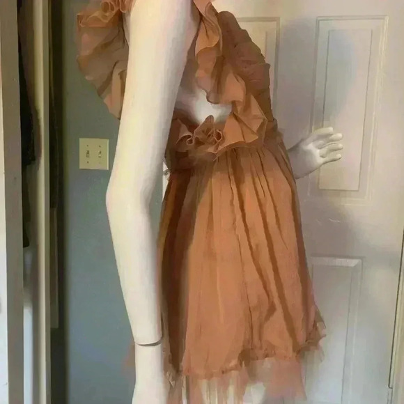 Akira Ritzy San Francisco Women Small Ruffle Lace Deep V Neck Romper - Picture 9 of 13